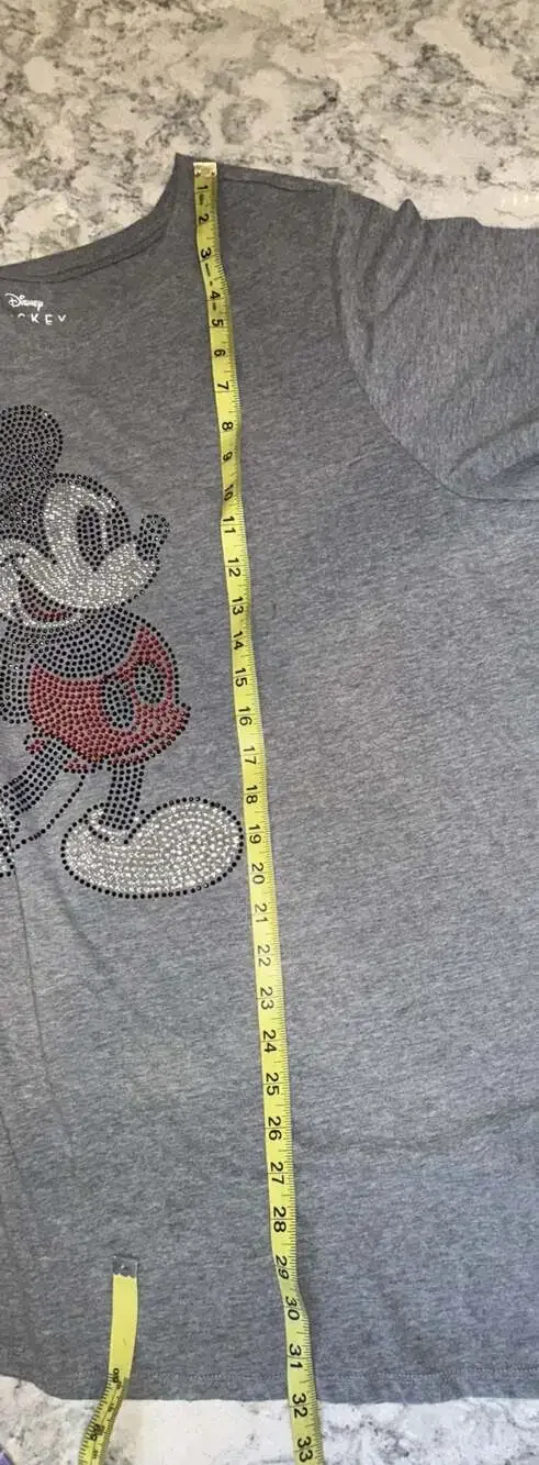 Disney Mickey Mouse Classic Fit Rhinestone Graphic Crewneck T-Shirt, size 5
